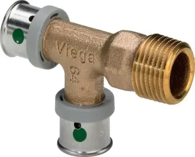 Пресс-тройник бронз. нр 1/2"х16х16 pexfit pro viega