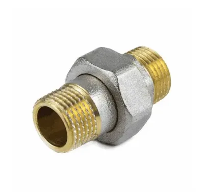 Соединитель латунный (американка) рр ду 15 (1/2") прямой никел. aquasfera