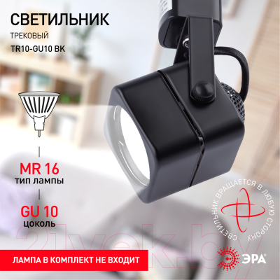 Трековый светильник ЭРА TR10-GU10 BK / Б0044262