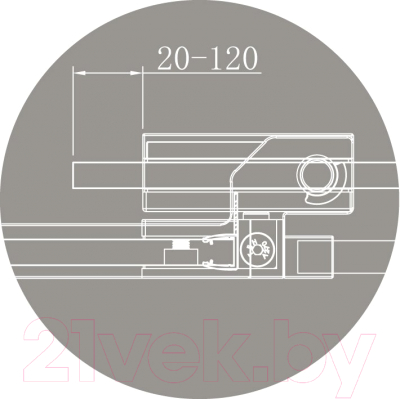 Душевая дверь Cezares SLIDER-B-1-80/90-GRIGIO-Cr
