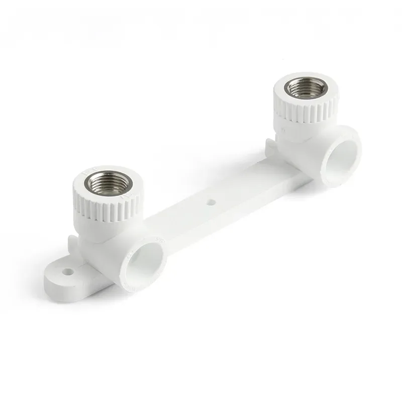 П/п отвод комб. двойной с креплением вр 20х1/2" белый pro aqua