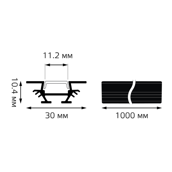 Профиль для светодиодной ленты Gauss Угловой - 1m / BT412