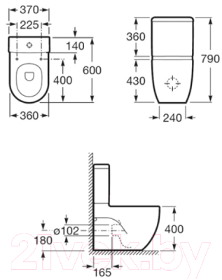 Чаша унитаза напольного Roca N-Meridian Comp A342248000