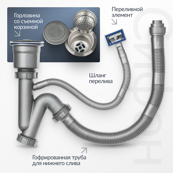 Мойка кухонная Saniteco 6550-L