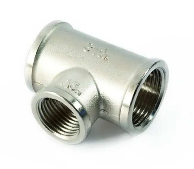 Тройник латунный никел. переходной ду 20х15х20 (3/4"х1/2"х3/4") general fittings