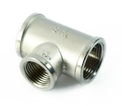 Тройник латунный никел. переходной ду 20х15х20 (3/4"х1/2"х3/4") general fittings