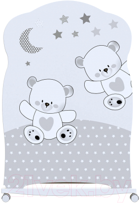 Детская кроватка VDK Funny Bears колесо-качалка и ящик