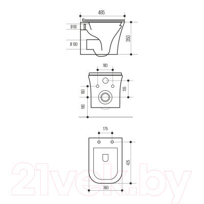Унитаз подвесной White Wave Promo