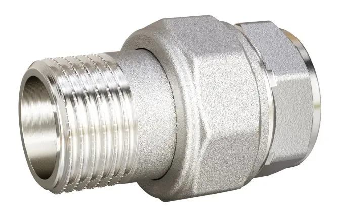 Соединитель латунный (американка) мр ду 15 (1/2") прямой никел. ld