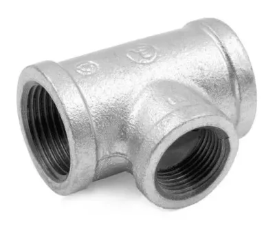 Тройник чугунный оцинк. ду 40х32 (1 1/2"х1 1/4") fittex plus