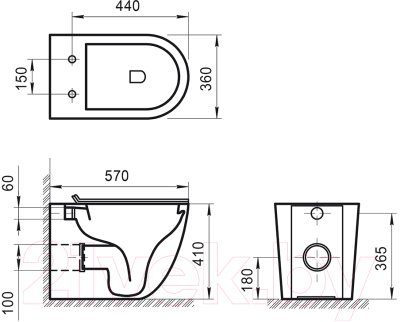 Унитаз приставной BelBagno BB2141CBR