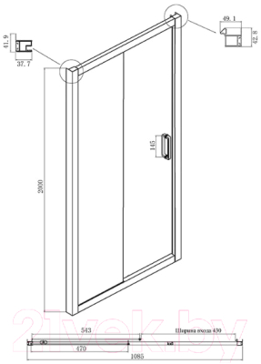 Душевая дверь Ambassador Forsa 110x200 / 17021217AB