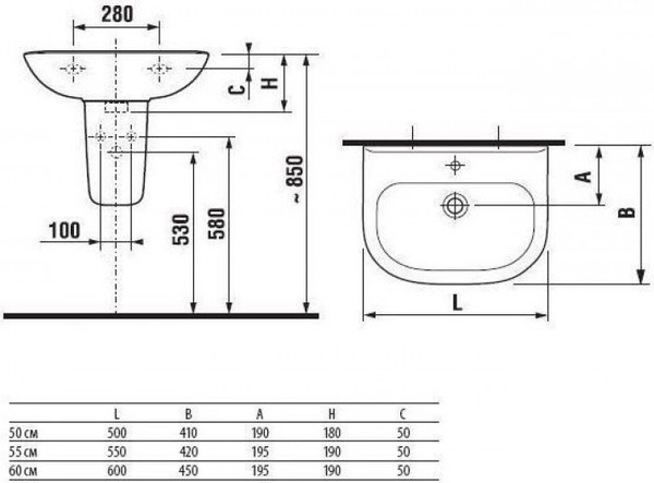 Умывальник Roca Access ZRU9307610