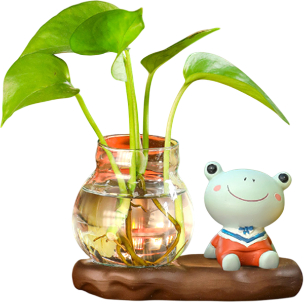 Ваза ILikeGift Sitting Frog гидропонная на подставке / 118P-013-02