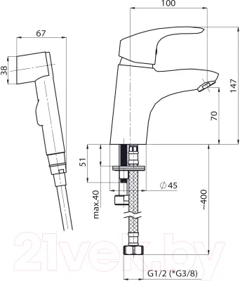 Смеситель Rubineta Tornado-17 / TR70008
