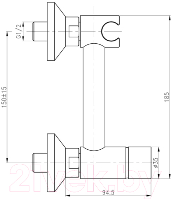Гигиенический душ со смесителем Gross Aqua Bidet GA012202MB