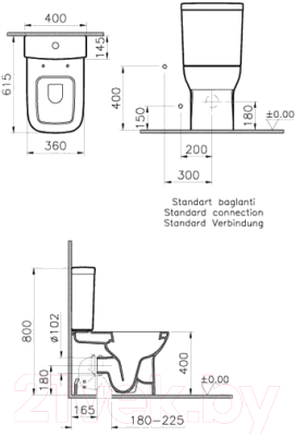 Чаша унитаза напольного VitrA S20 / 5512B003-0092