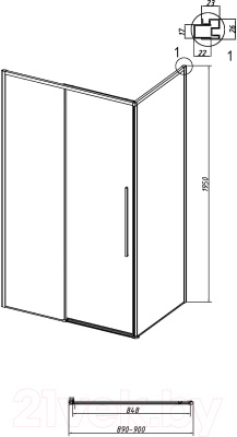 Душевая стенка Grossman Galaxy 90x195 / 200.K33.01.90.10.00