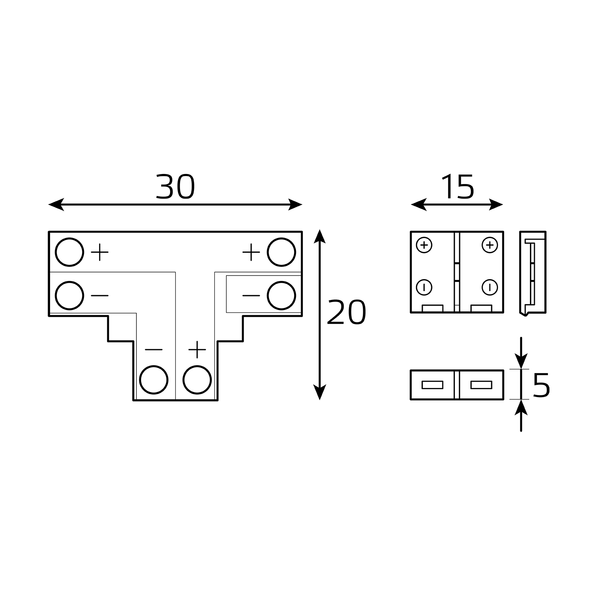 Набор коннекторов для светодиодной ленты Gauss Basic 10 mm 5050 IP20 / BT431