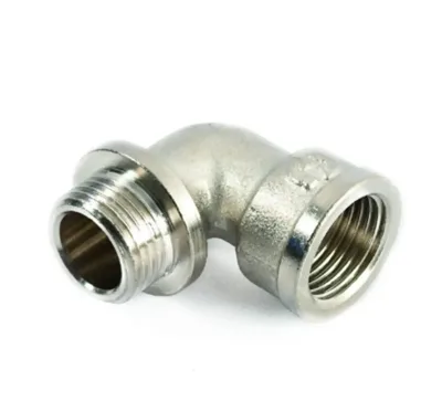 Угольник латунный никел. мр ду 15 (1/2") с бортом general fittings
