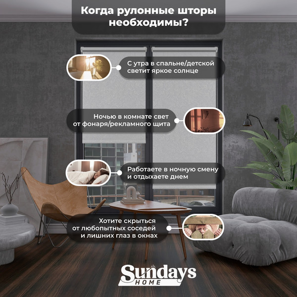 Рулонная штора Sundays Home LM 97-11 180х185