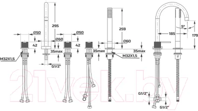 Смеситель Maxonor Pure Life PL1287-16