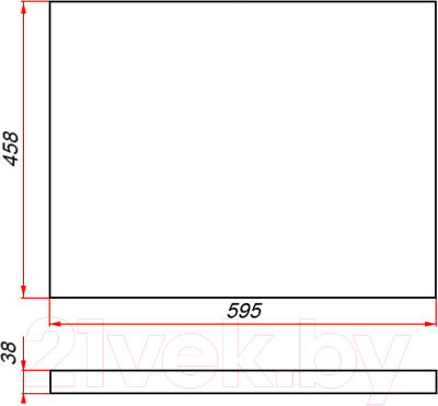 Столешница для тумбы в ванную ЗОВ HPL 38 / CHPL38T595458