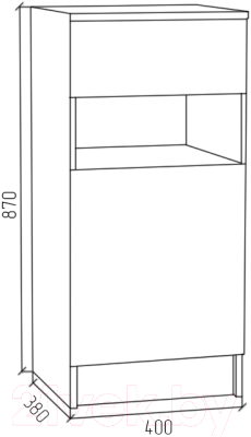 Тумба МДК ПРТ1 с ящиком 870x400x400