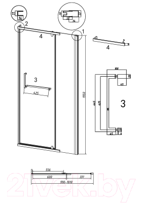 Душевая дверь Grossman Pragma 100x195 / 100.K33.03.100.32.00