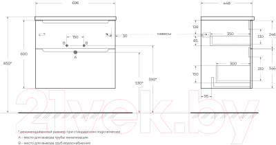 Тумба под умывальник BelBagno ETNA-H60-700-2C-SO-BL-P