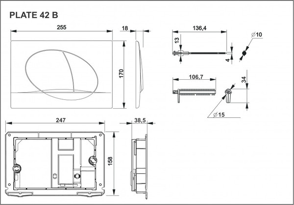 Кнопка для инсталляции Roca Active 8901140B2