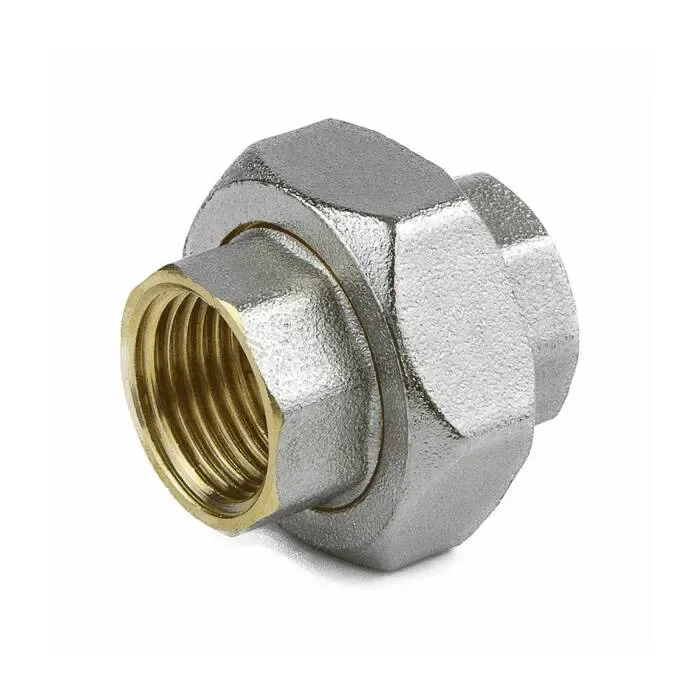 Соединитель латунный (американка) мм ду 32 (1 1/4") прямой никел. aquasfera
