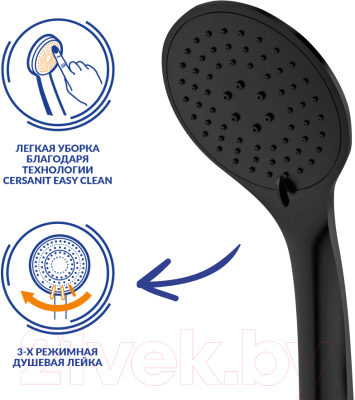Душевая система со смесителем Cersanit Brasko Black 63112/64527