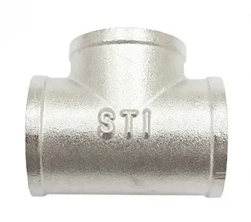 Тройник латунный никел. ду 25 (1") sti