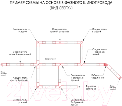Шинопровод Elektrostandard TRL-1-3-200-WH