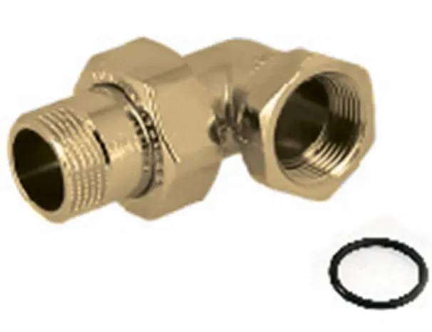Соединитель латунный (американка) мр ду 20 (3/4") угловой с упл. кольцом general fittings