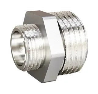 Ниппель латунный переходной никел. ду 20х15 (3/4"х1/2") ld