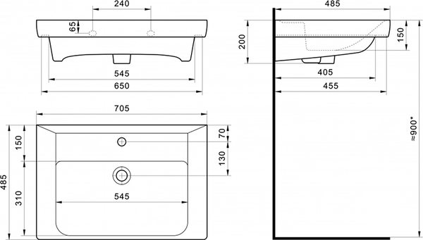 Умывальник Santek Тигода 70 / 1WH302083
