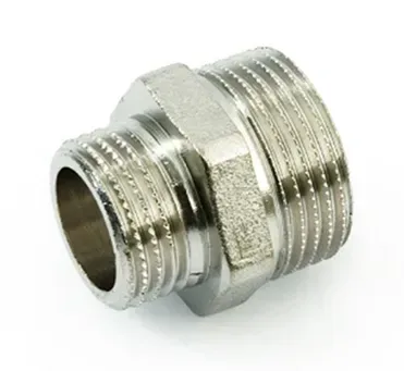 Ниппель латунный никел. переходной ду 15х20 (1/2"х3/4") general fittings