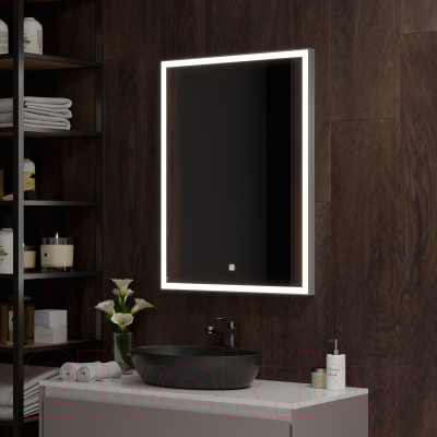 Зеркало Континент Frame Silver Led 60x80