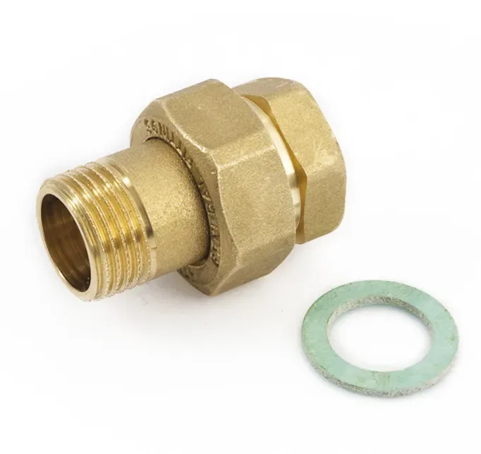 Соединитель латунный (американка) мр ду 25 (1") прямой с плоск. кольцом general fittings