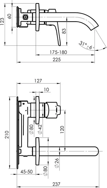 Смеситель Rubineta Torino-1F (BK) / PM0010
