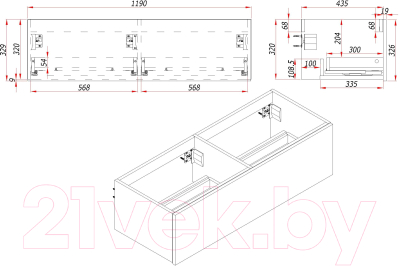 Тумба под умывальник ЗОВ Кито 120 / K120LW0MRMC