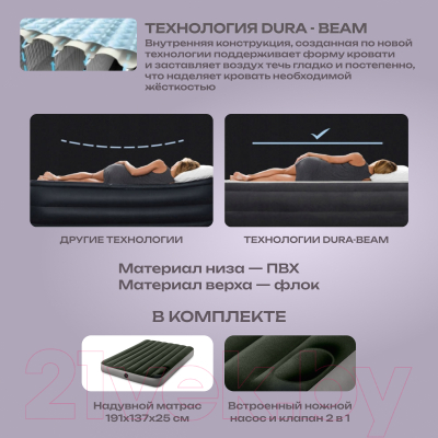 Надувной матрас Intex Downy Airbed 64762