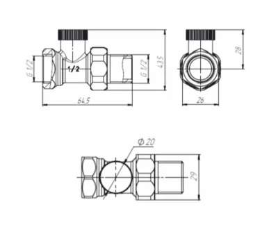 Клапан запорный прямой 1/2" тип тк-zр magnum