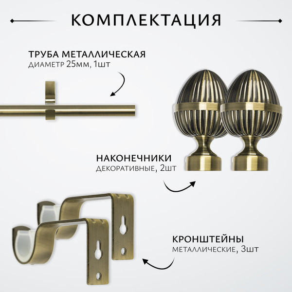 Карниз для штор Sundays Home Лайт Одеон 25мм однорядный