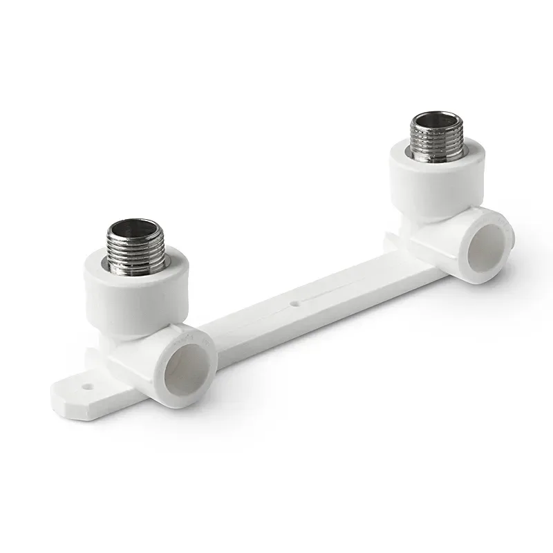 П/п отвод комб. двойной с креплением нр 20х1/2" белый pro aqua