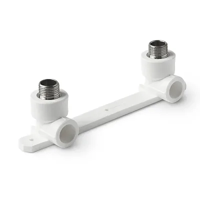 П/п отвод комб. двойной с креплением нр 20х1/2" белый pro aqua