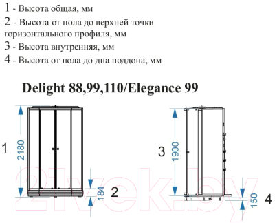 Душевая кабина domani-spa delight 88 / ds01d88lwm10