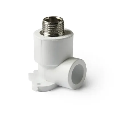 П/п отвод комб. с креплением нр 20х1/2" белый pro aqua